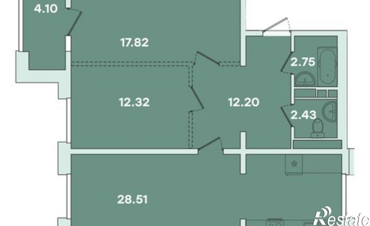 2-комн квартира ул Петрова, 18,  д. 18
