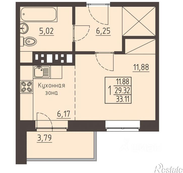 1-комн квартира ул Рылеева, 7,  д. 7