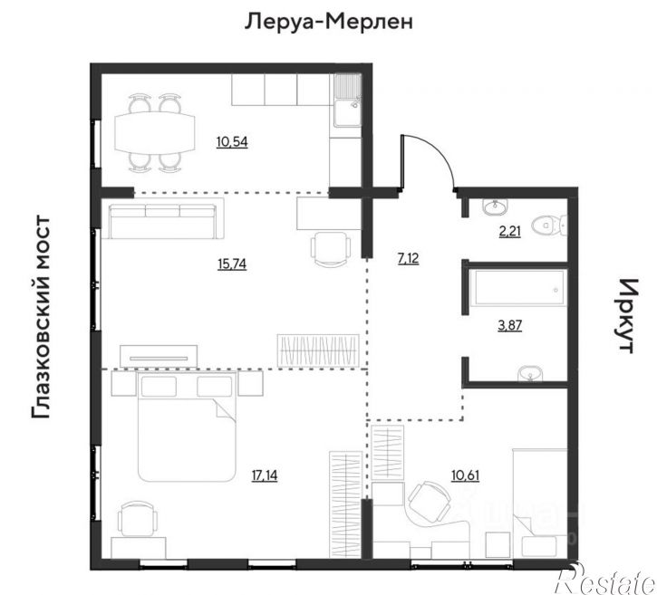 3-комн квартира в новом доме квартал Затон, улица Набережная Иркута