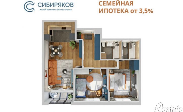 2-комн квартира в новом доме ул Верхняя Набережная, 173/1,  д. 173/1