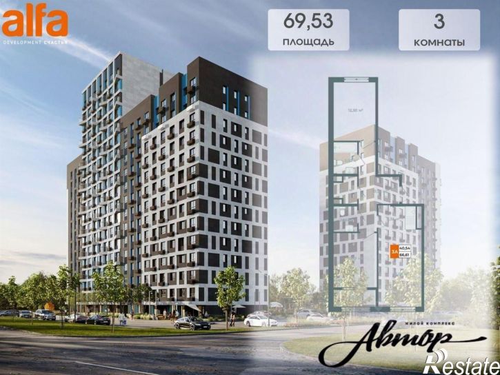 2-комн квартира в новом доме ул Березовая Роща, 30Ж,  д. 30Ж