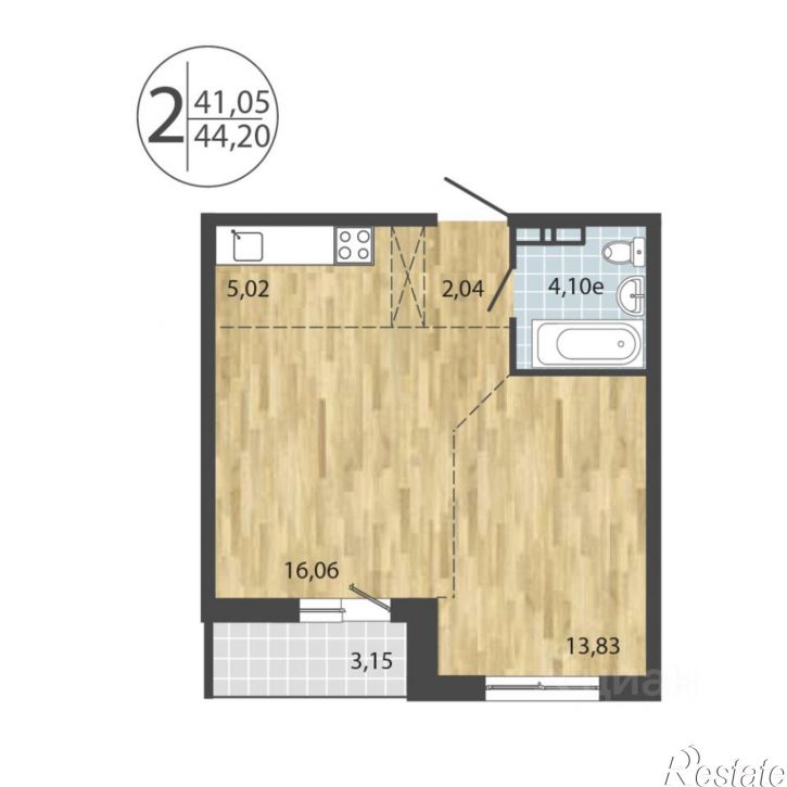 2-комн квартира в новом доме ул Геологов, 26г,  д. 26г