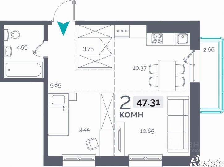 2-комн квартира Пулковский пер, 28,  д. 28