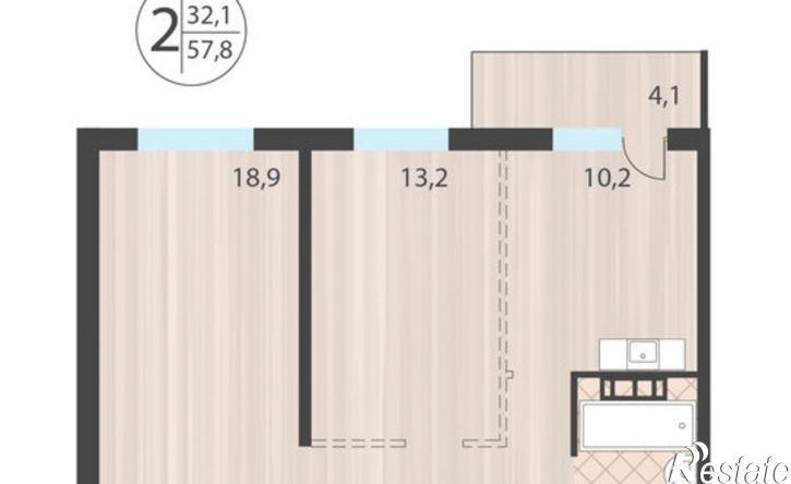 2-комн квартира в новом доме ул Моцарта, 113,  д. 113