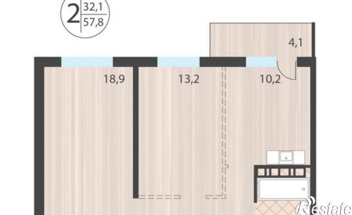 2-комн квартира в новом доме ул Моцарта, 113,  д. 113