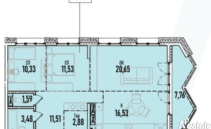 3-комн квартира в новом доме ул Донская, 5Г,  д. 5Г
