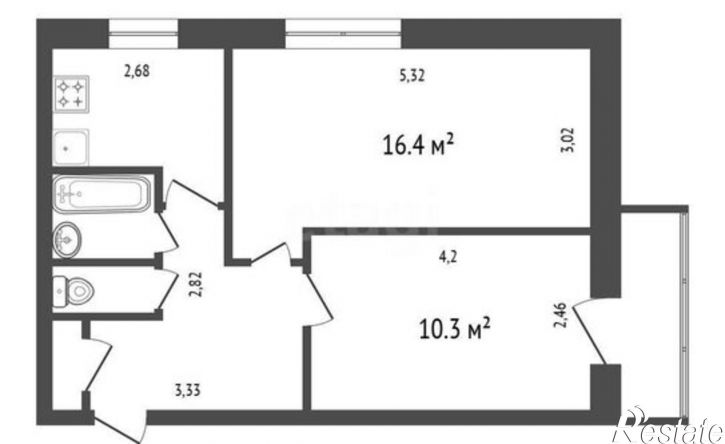 2-комн квартира ул Геологов, 26г,  д. 26г