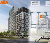 2-комн, 66 кв м, этаж 6/14 ул Березовая Роща, 30Ж
