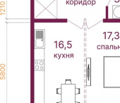 1-комн, 47кв м, этаж 1/12 микрорайон Топкинский, 70