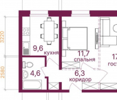 2-комн, 52кв м, этаж 1/12 микрорайон Топкинский, 70