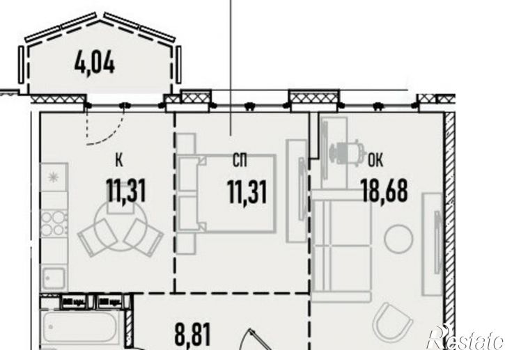 2-комн квартира в новом доме ул Донская, 5Г,  д. 5Г