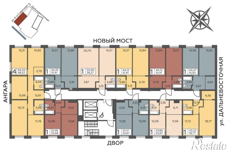 1-комн квартира в новом доме ул Дальневосточная, 46/2,  д. 46/2