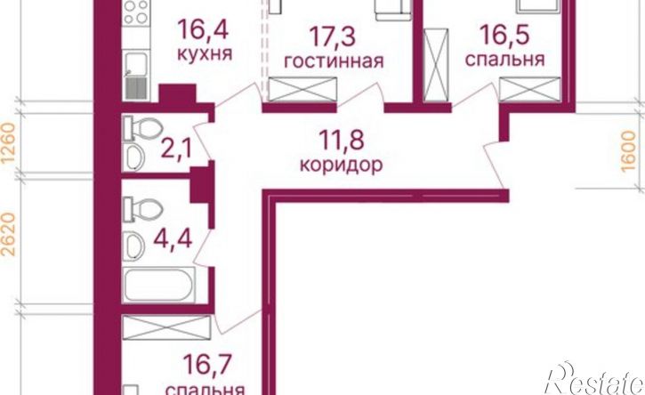 3-комн квартира микрорайон Топкинский, 70