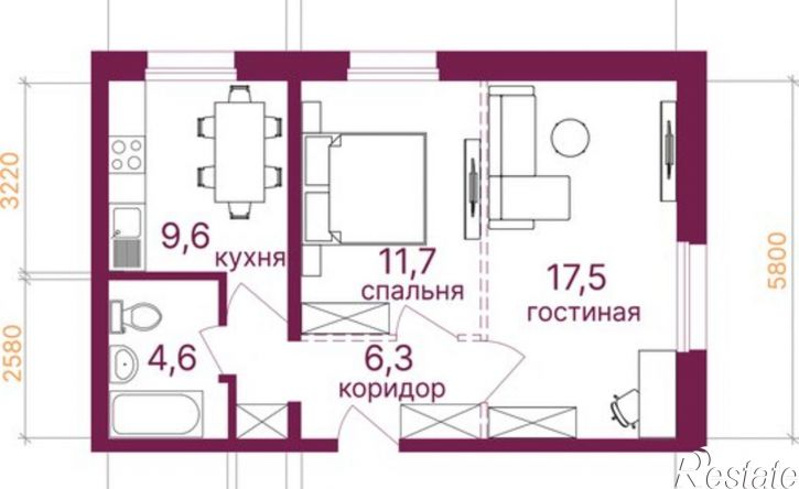 2-комн квартира микрорайон Топкинский, 70