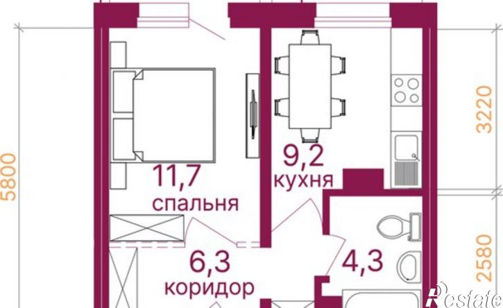 1-комн квартира микрорайон Топкинский, 70