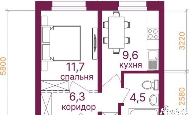 1-комн квартира микрорайон Топкинский, 70