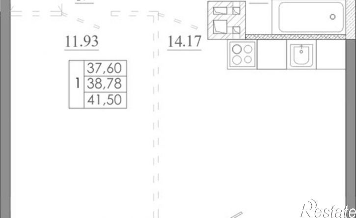 1-комн квартира в новом доме ул Баумана, 271/2,  д. 271/2