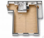 1-комн, 41кв м, этаж 8/16 ул Петрова, 18