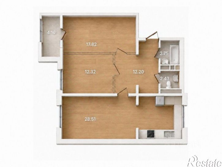 2-комн квартира ул Петрова, 18,  д. 18