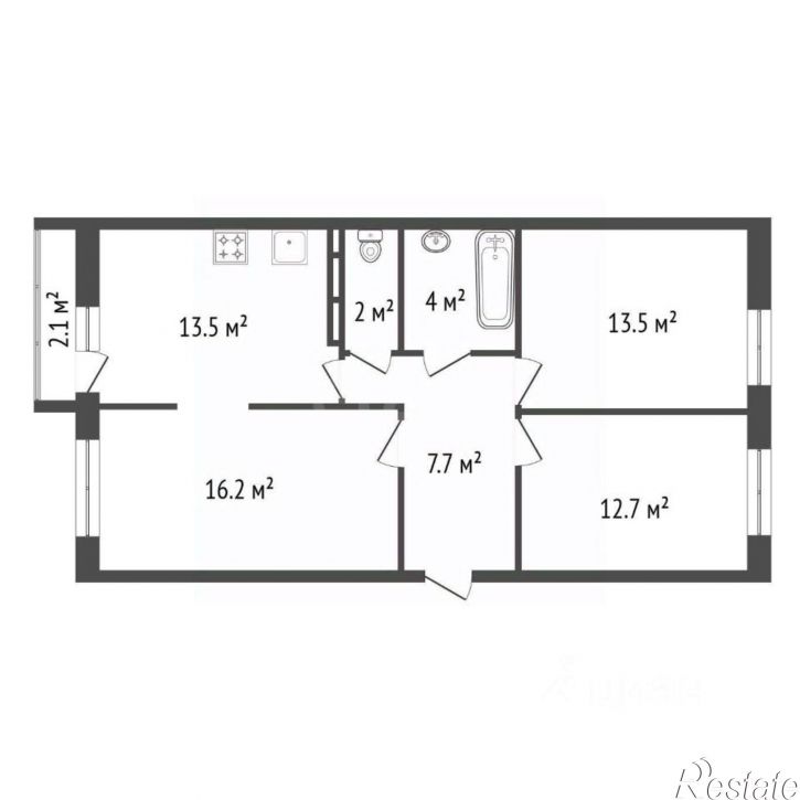 3-комн квартира