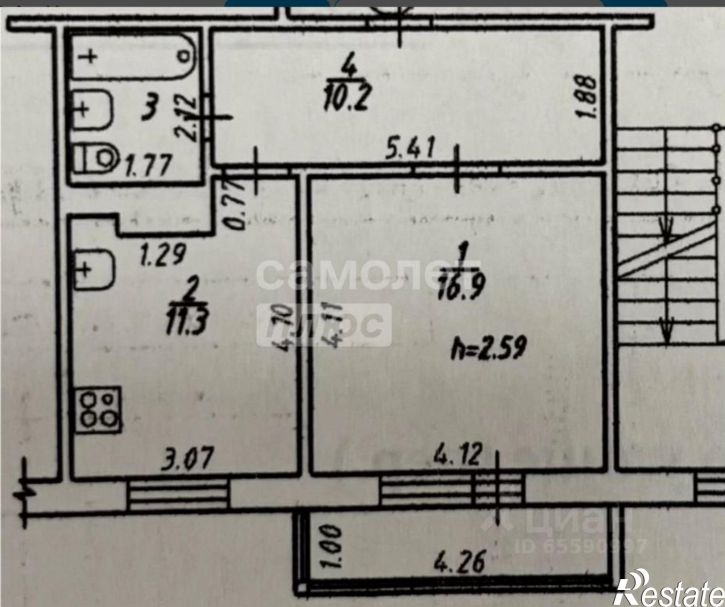 1-комн квартира ул Петрова, 56а,  д. 56а