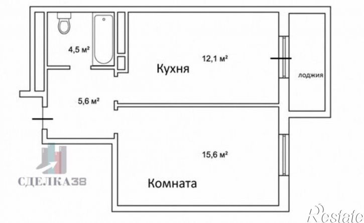 1-комн квартира ул Сибирская, 26,  д. 26