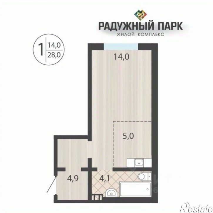 1-комн квартира в новом доме ул Моцарта, 113,  д. 113