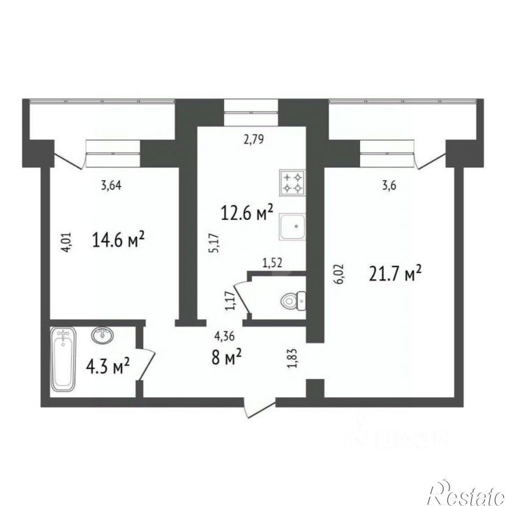 2-комн квартира ул Ядринцева, 29/5,  д. 29/5