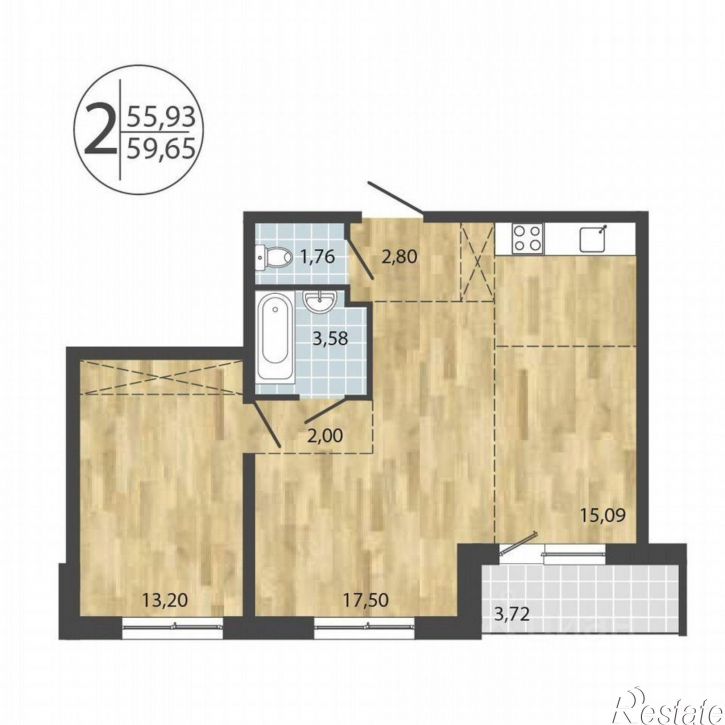 2-комн квартира ул Академическая, 2,  д. 2