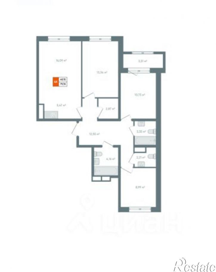 4-комн квартира ул Березовая Роща, 13А,  д. 13А