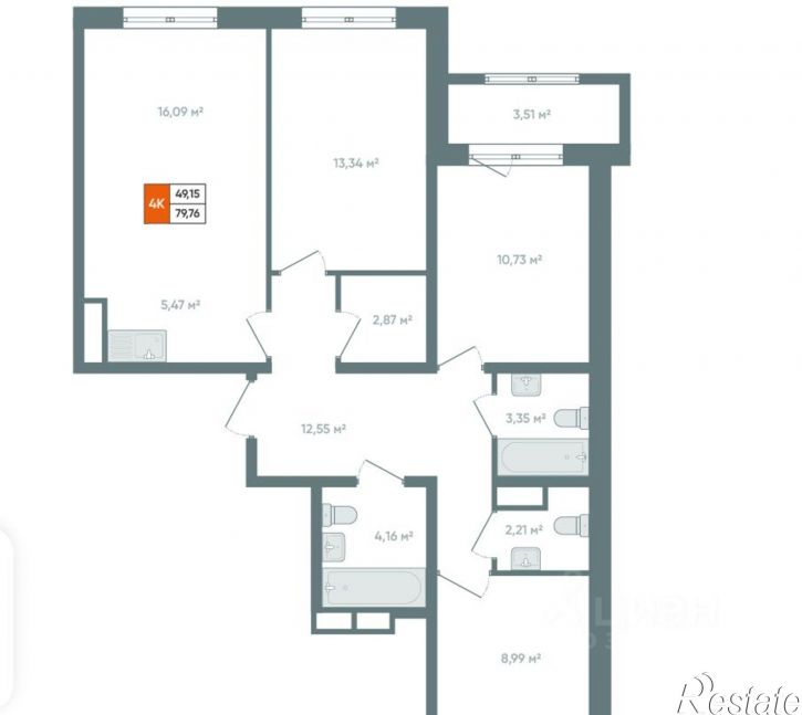 4-комн квартира ул Березовая Роща, 13А,  д. 13А