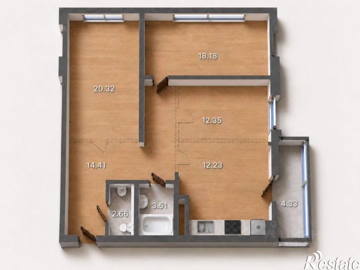3-комн квартира ул Петрова, 14,  д. 14