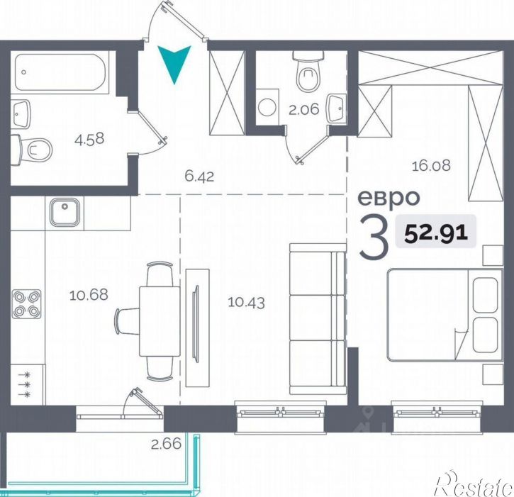 2-комн квартира в новом доме Пулковский пер, 29,  д. 29
