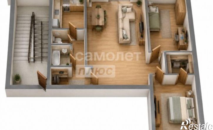 3-комн квартира ул Баумана, 220,  д. 220