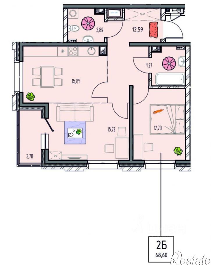 2-комн квартира в новом доме ул Баррикад, 62/9,  д. 62/9