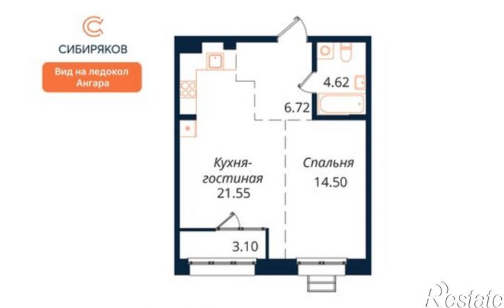 1-комн квартира в новом доме ул Юрия Левитанского, 12,  д. 12