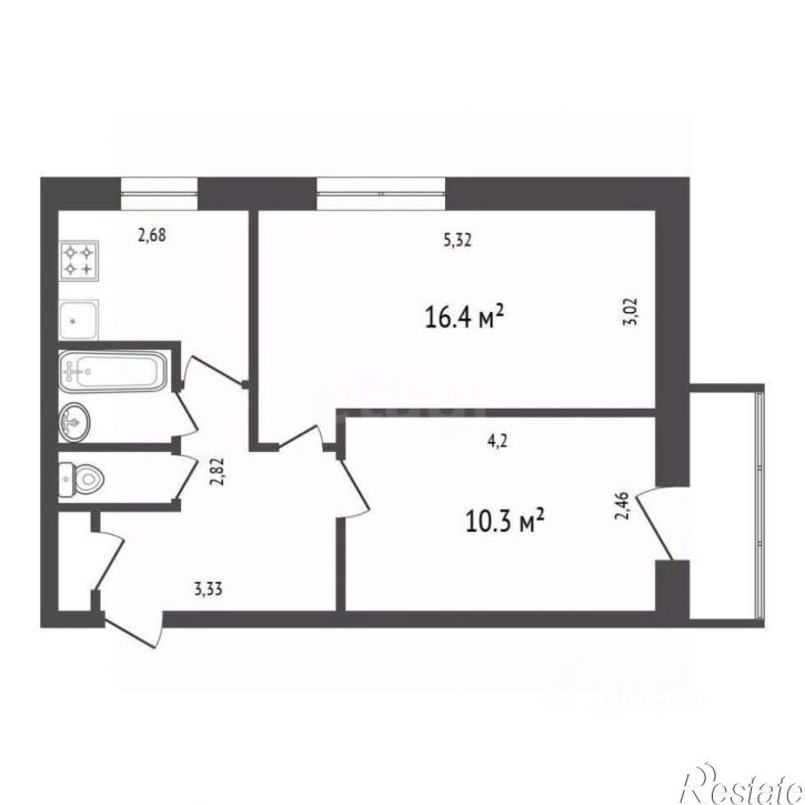 2-комн квартира ул Геологов, 26г,  д. 26г