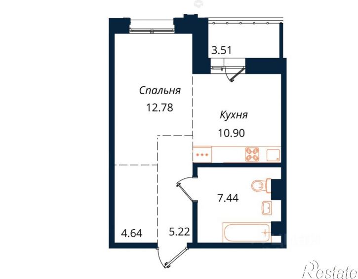 1-комн квартира ул Юрия Левитанского, 16,  д. 16