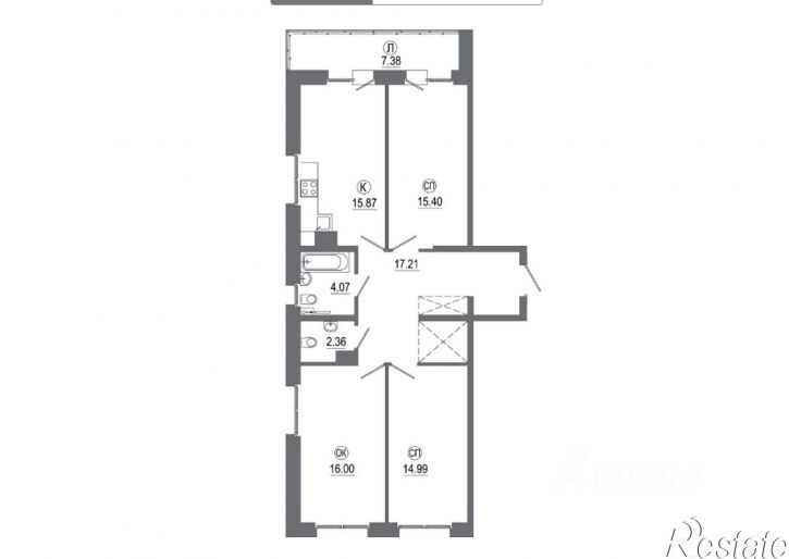 3-комн квартира ул Маврикия Слепнёва, 8,  д. 8