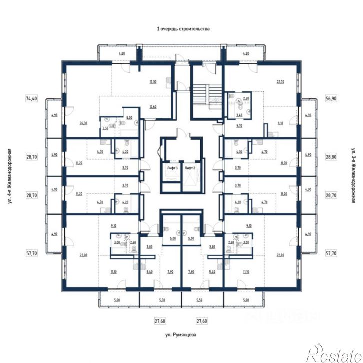 2-комн квартира в новом доме ул Румянцева, 36/1,  д. 36/1