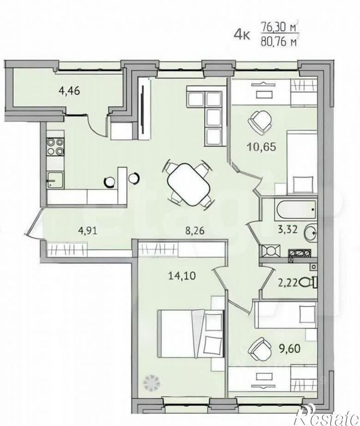4-комн квартира ул Байкальская, 422,  д. 422