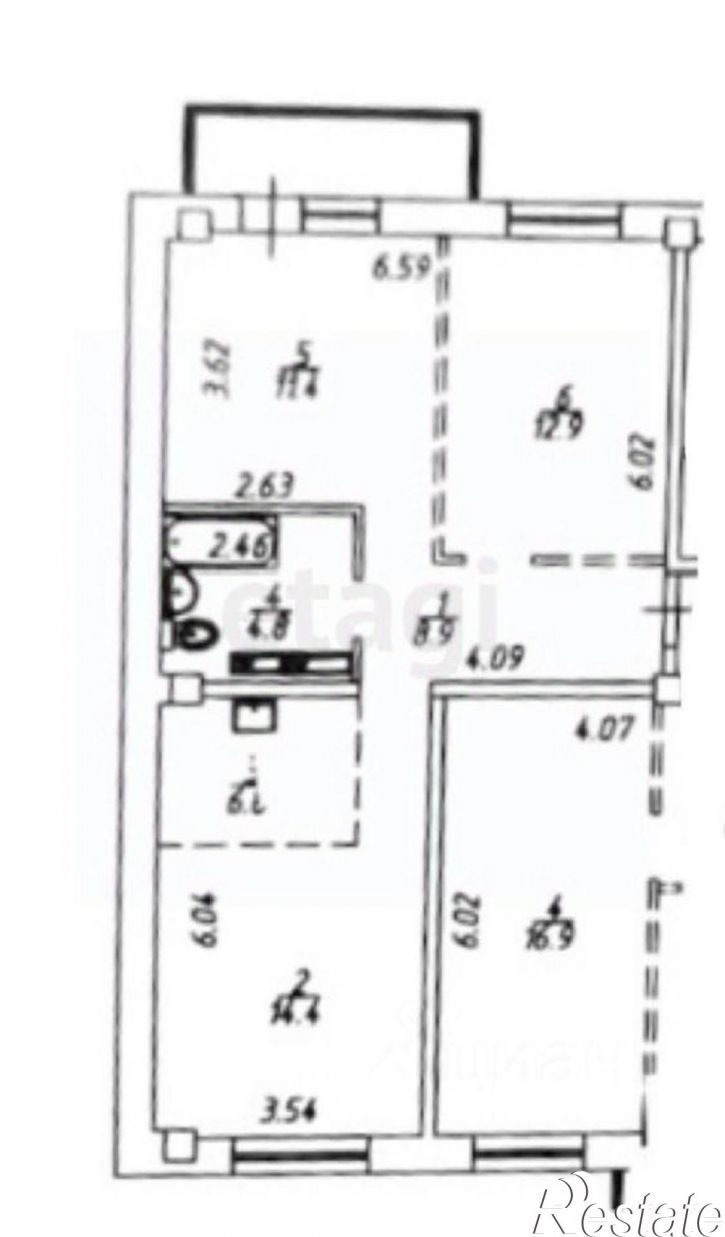 2-комн квартира Красноказачья улица, 23/3,  д. 23/3