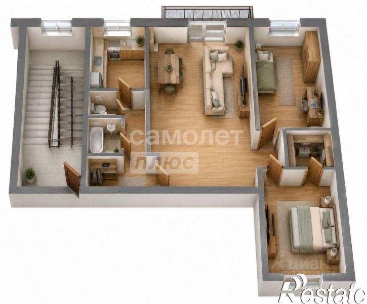 3-комн квартира улица Баумана, 220,  д. 220