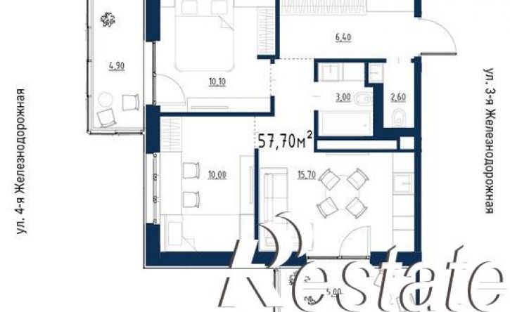 2-комн квартира в новом доме улица Румянцева, 38,  д. 38