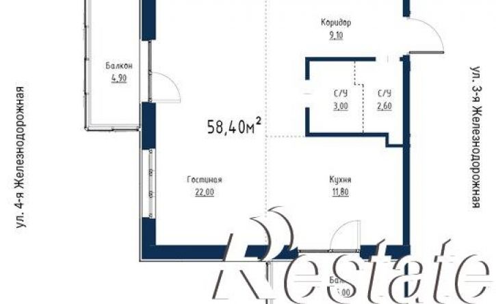 2-комн квартира в новом доме улица Румянцева, 38,  д. 38