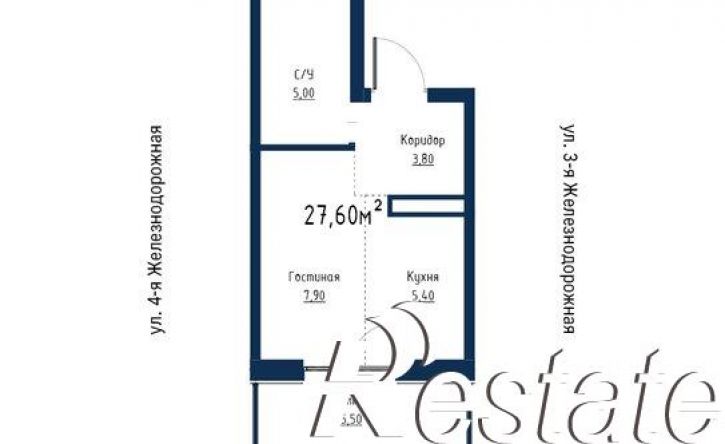 1-комн квартира в новом доме улица Румянцева, 38,  д. 38