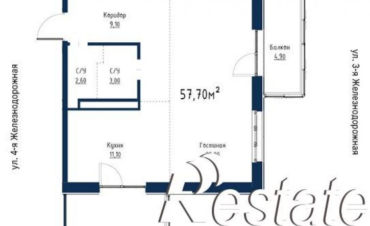 2-комн квартира в новом доме улица Румянцева, 38,  д. 38