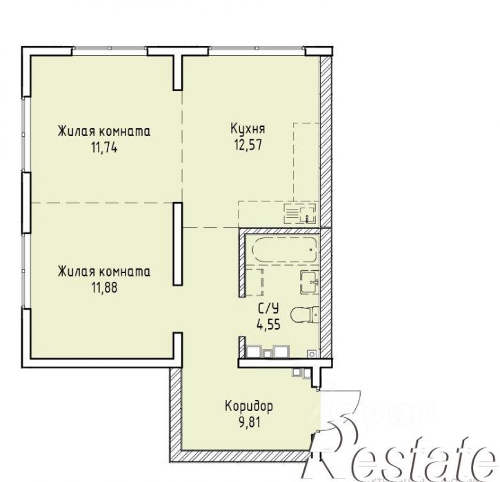 2-комн квартира в новом доме Култукская улица, 14,  д. 14
