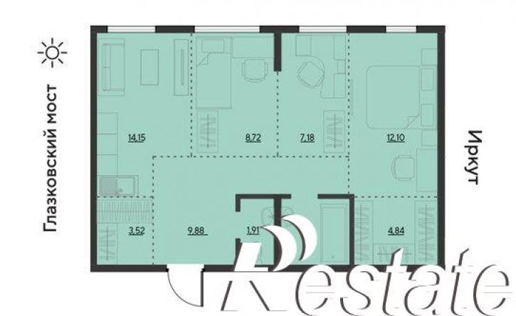 3-комн квартира улица Набережная Иркута, 23,  д. 23