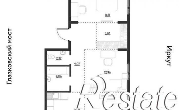 3-комн квартира улица Набережная Иркута, 1 с4,  д. 1 с4